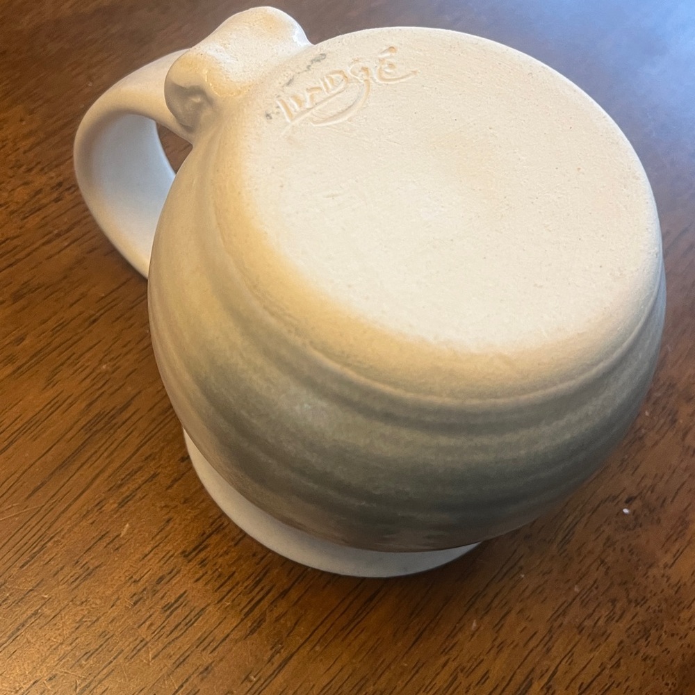 Handmade Ceramic Pottery Mug with Green Pine Tree Design - Picture 3 of 8